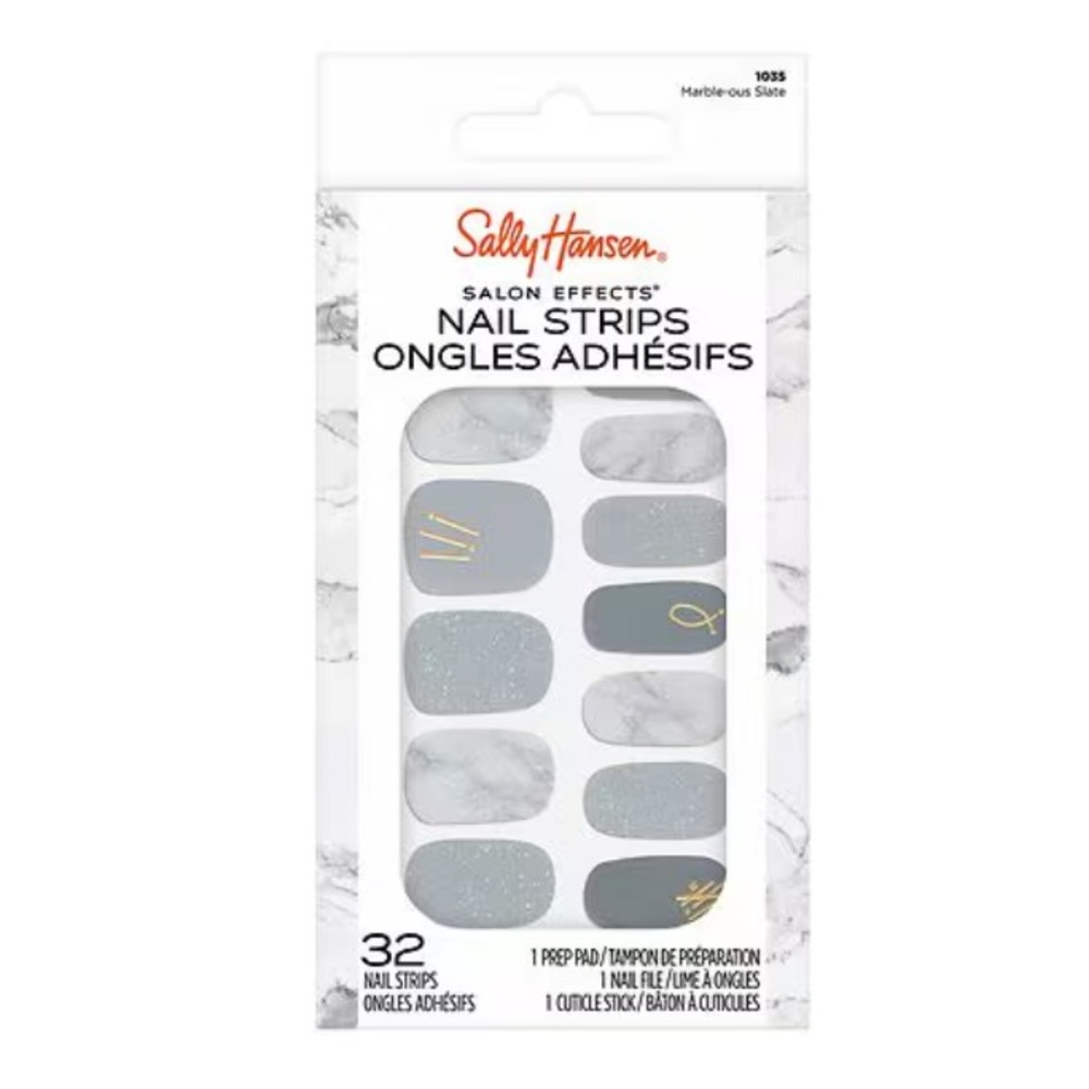 Sally Hansen Salon Effects Nail Strips Marble-ous Slate 1035 New!